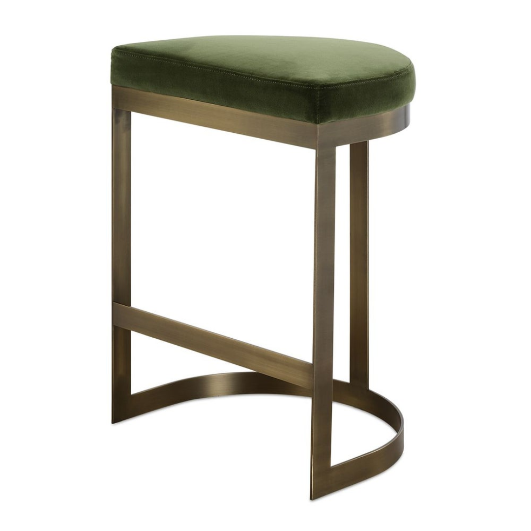 Ivanna Counter Stool, Brass - Moss