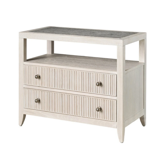 Carmen Two Drawer Nightstand, White Oak