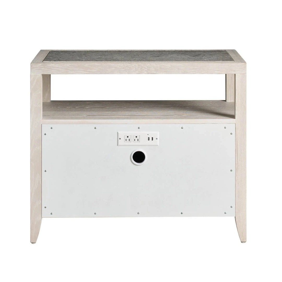 Carmen Two Drawer Nightstand, White Oak