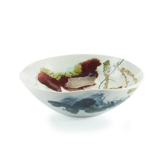 Swirl Oxblood Lotus Bowl