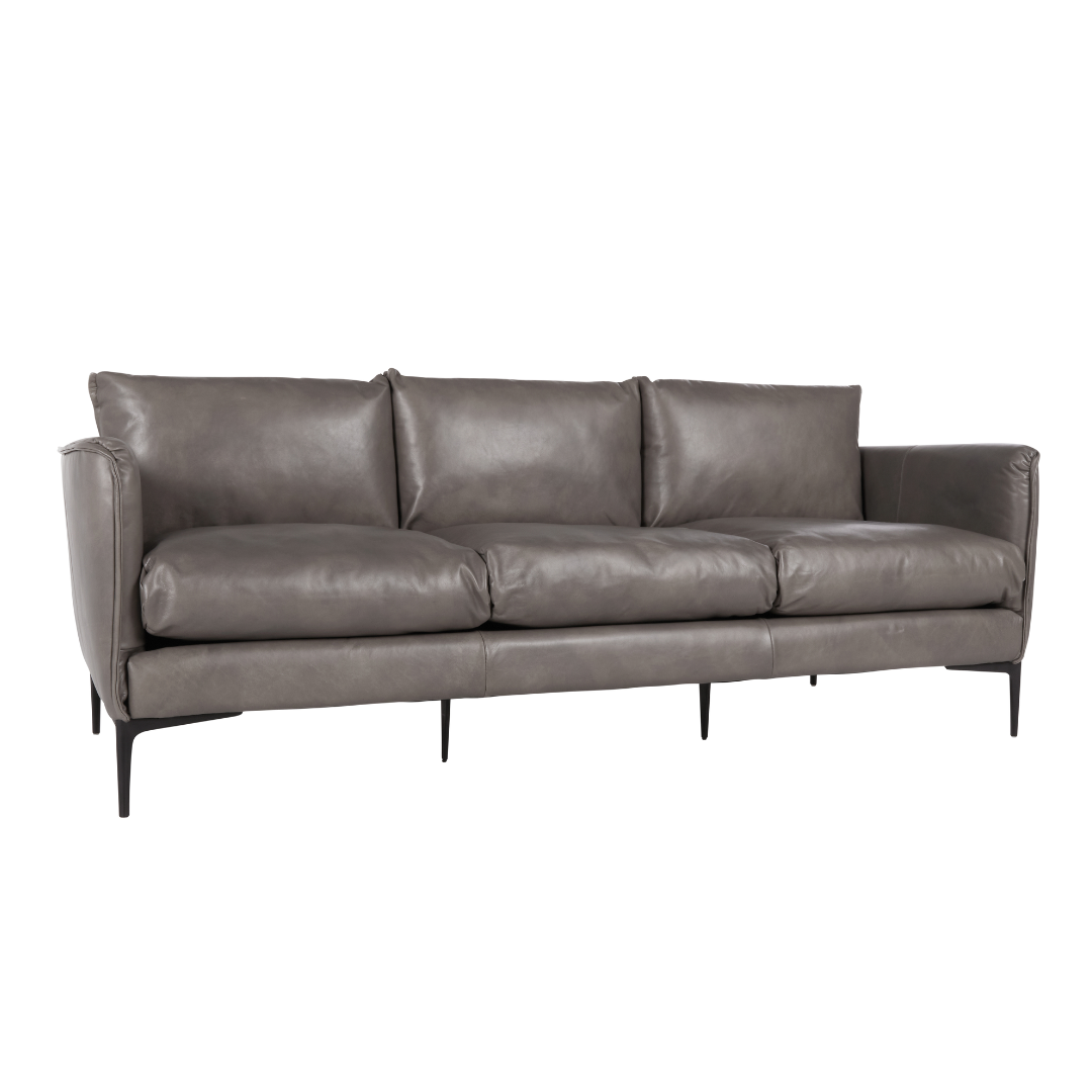 Abigail Sofa, Leather - Gray