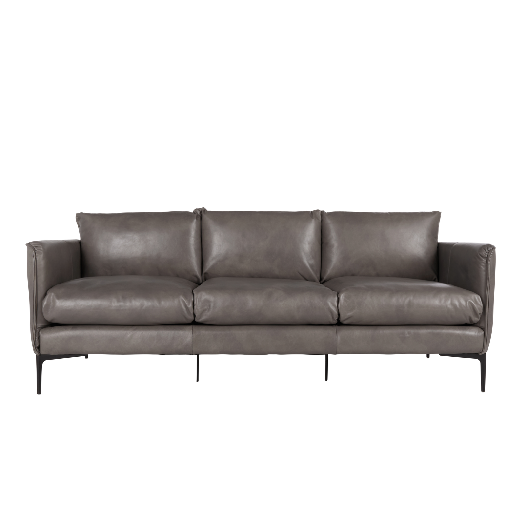 Abigail Sofa, Leather - Gray