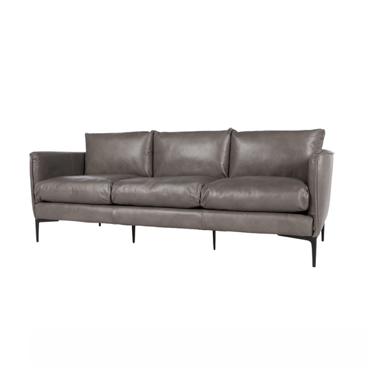 Abigail Sofa, Leather - Gray
