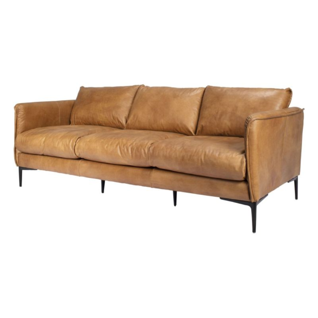 Abigail Sofa, Leather - Tan