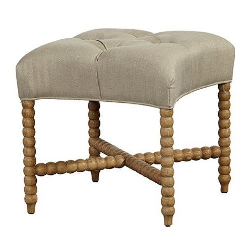 Linen Tufted Spool Stool