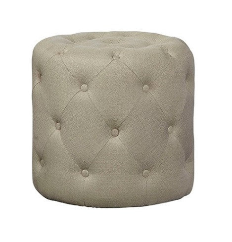 Linen Dumplin Tufted Round Stool