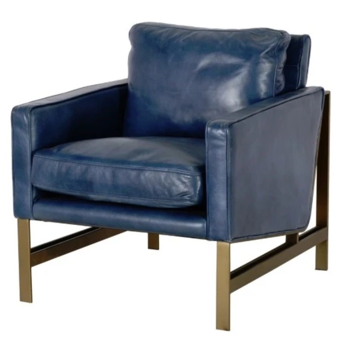 Chazzie Chair, Leather - Blue