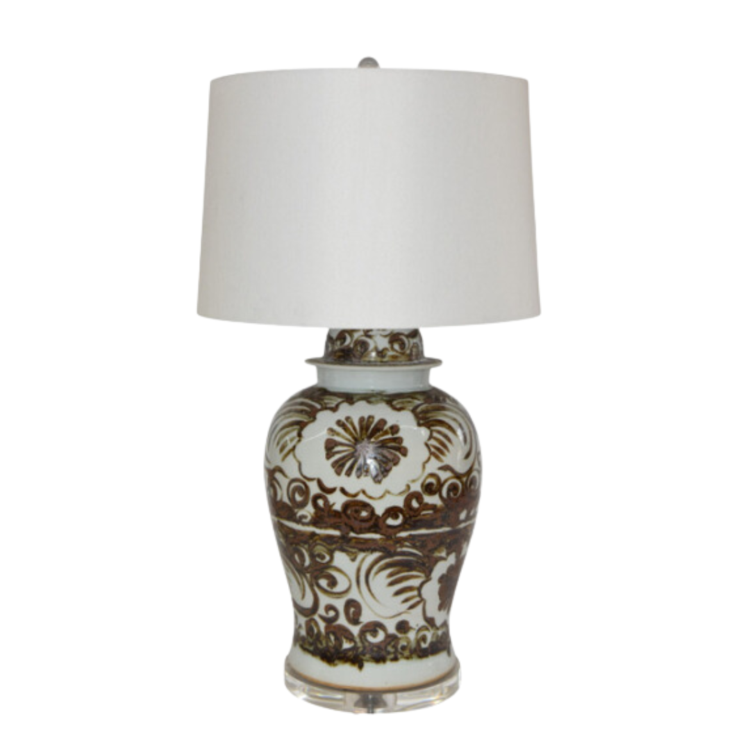 Brown Silla Flower Jar Lamp