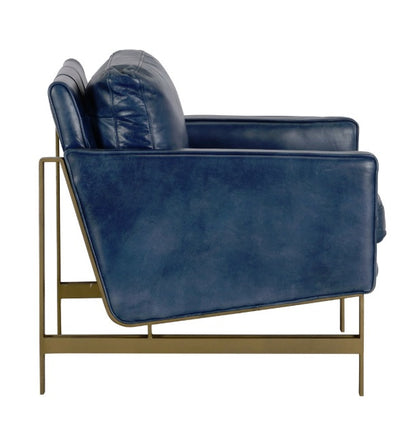 Chazzie Chair, Leather - Blue